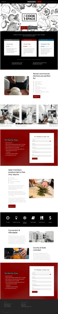 Cookspace website page